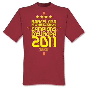 Barcelona 2011 European Champions T-shirt - Maroon