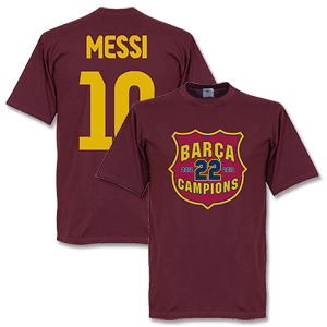Retake Barcelona Messi 10 Champions Crest T-Shirt -