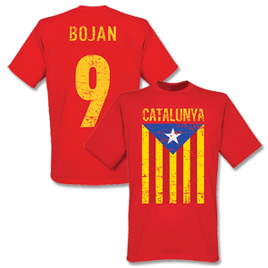 Retake Bojan Vintage Catalunya Football T-Shirt - Red