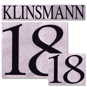 1996 Germany Home Klinsmann 18 Flock Name and