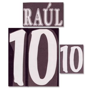 1996 Spain Home Raul 10 Flock Name and Number