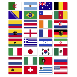Retake CKP 2014 WC 32 National Team Flag Flex Patches (30mm