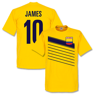 Colombia James 10 Team T-Shirt - Yellow
