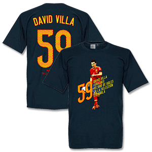 David Villa 59 Goals T-Shirt - Navy