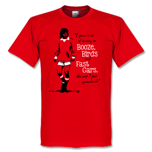 Retake George Best T-Shirt - Red