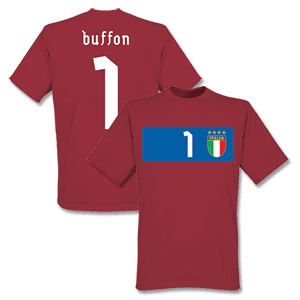 Italy Buffon Banner T-shirt - Maroon