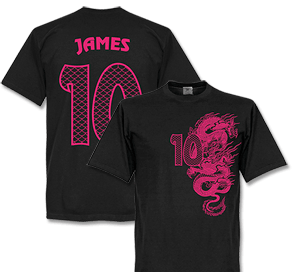 James No.10 Dragon T-shirt - Black/Pink