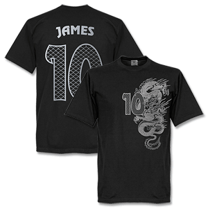 Retake James No.10 Dragon T-shirt - Black/Silver