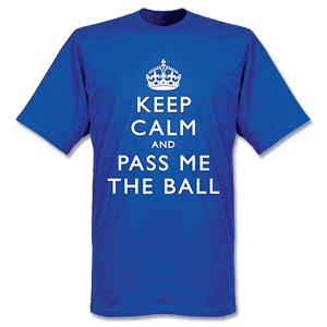 Retake Keep Calm And Pass Me The Ball T-Shirt - Royal