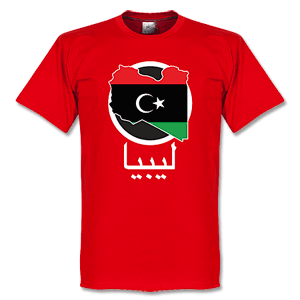 Retake Libya Map T-Shirt - Red