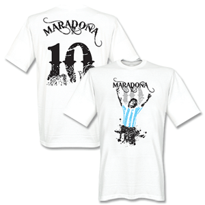 Maradona No.10 T-Shirt - White