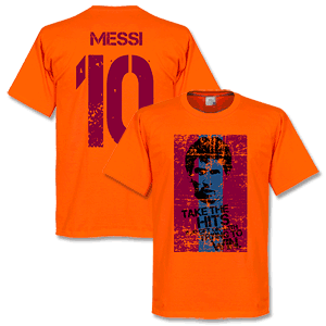Messi 10 Barcelona Flag T-shirt - Orange