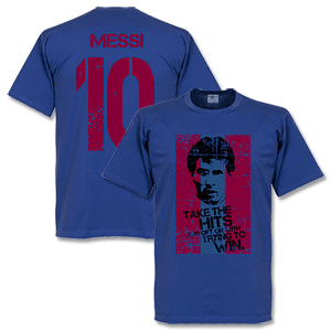 Retake Messi 10 Barcelona T-Shirt - Denim