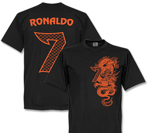 Ronaldo No.7 Dragon T-shirt - Black/Orange