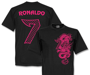 Ronaldo No.7 Dragon T-shirt - Black/Pink