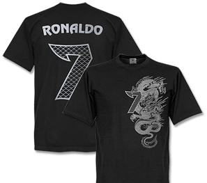 Retake Ronaldo No.7 Dragon T-shirt - Black/Silver