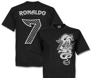 Retake Ronaldo No.7 Dragon T-shirt - Black