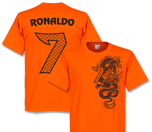 Retake Ronaldo No.7 Dragon T-shirt - Orange/Black