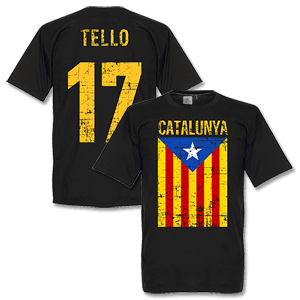 Retake Tello Vintage Catalunya Football T-Shirt - Black