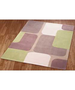 Retro Acrylic Rug - Cream and Green