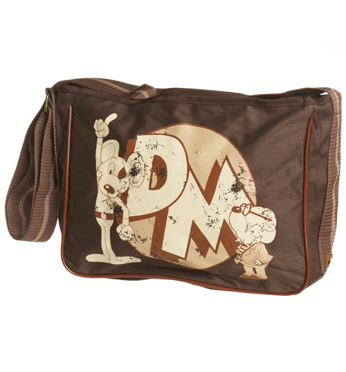 Retro Brown Danger Mouse Canvas Satchel Bag