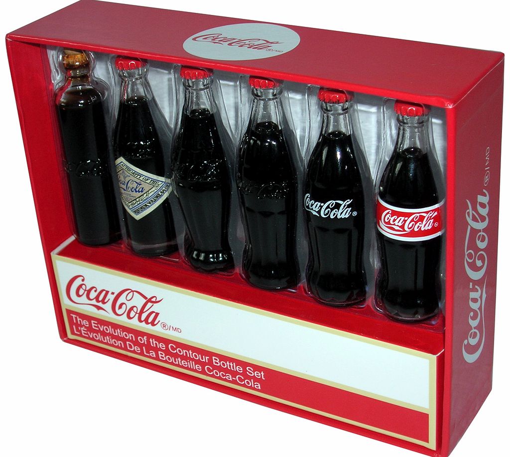 Retro Coca-Cola Miniature Bottle Evolution Set