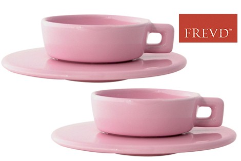 Retro Coffee Cup Set - Pink