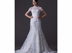 Retro Elegant Satin Lace Wedding Dresses Ivory