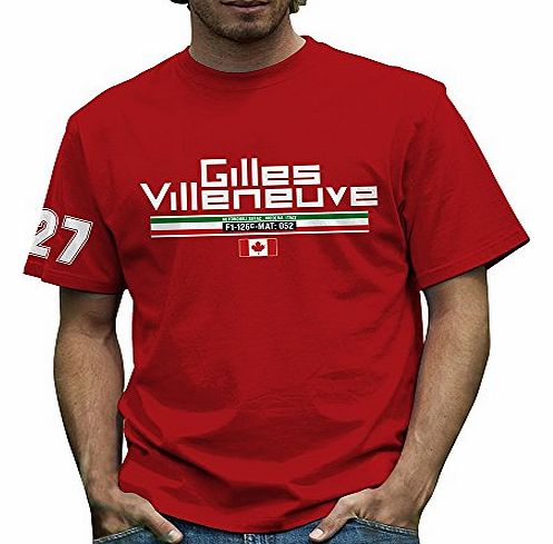 Retro Formula 1 Official Gilles Villeneuve 27 T Shirt by Retro Formula 1
