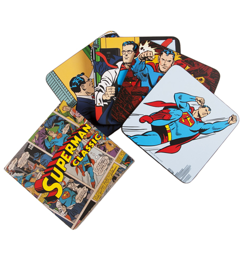 Retro Pack Of 4 Superman Coasters