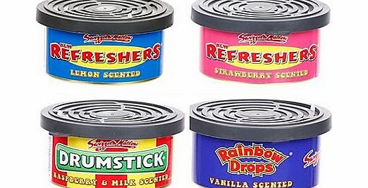 Retro Scents Car Air Fresheners - Drumstick, Refresher amp; Rainbow Drops