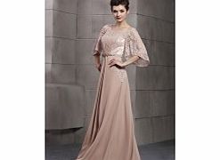 Retro Scoop Half-Sleeve Stretch satin Evening