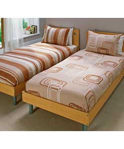 Retro Square Double Duvet Cover Set - Natural