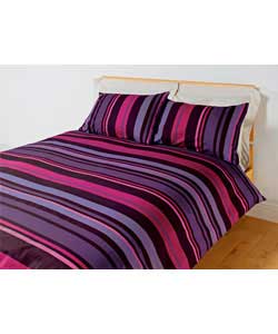 retro Square Single Duvet Set - Fuschia