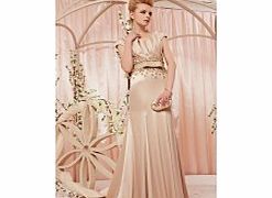 Retro V-neck Short Sleeve Satin Evening Dresses