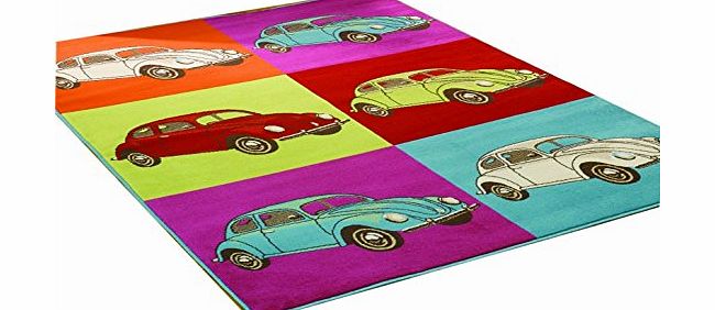 VW Beetle rug. Retro design. 160x225cm Bug