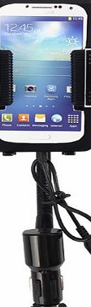F11B FM Transmitter iphone6 Plus + 3.5mm Audio-in Car Charger Holder with Remote Control for Samsung Galaxy Note 3 S5 III/IV/3/4, Nexus 5/4, HTC One/M8, Blackberry Z10, SONY Phone