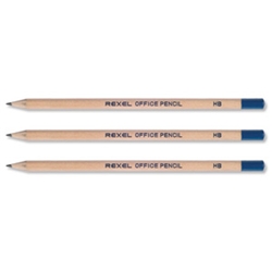 Rexel HB Office Pencils Natural Wood and