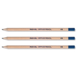 Rexel HB Office Pencils Natural Wood and