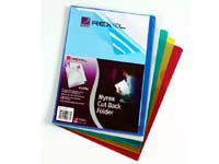 REXEL Nyrex 12131 A4 cut back blue PVC folders, open