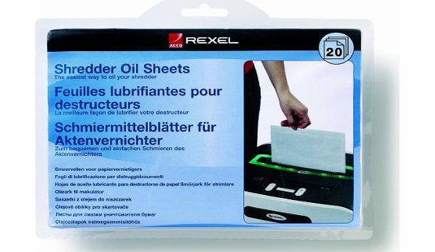 Rexel Shredder Oil Sheets A5 (Pack of 20)