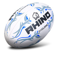 Rhino Cyclone Match Rugby Ball - White/Grey -