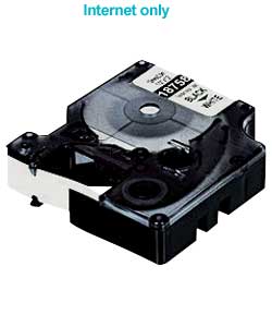 Rhino White Nylon Tape With Black Text 12mm x 3.5m