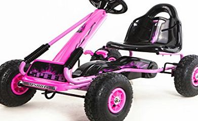 Ricco Kids Pedal Go-Kart Ride On Rubber Wheels Sports Racing Toy Trike Car RICCO PB9788A (BLACK)