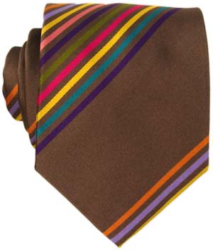 Richard James Grey Rainbow Stripe Tie by