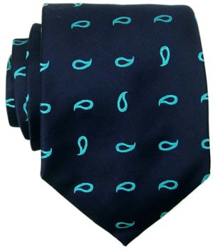 Richard James Turquoise Paisley Silk Tie by