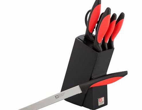 Richardson Laser 6 Piece Knife Block Set - Red
