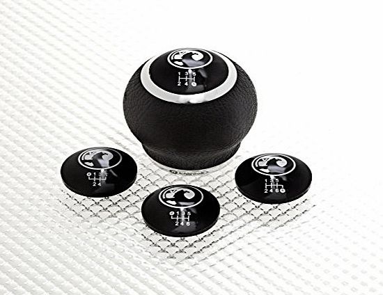 Richbrook  VAUXHALL LICENSED BLACK LEATHER 5 amp; 6 SPEED CAR GEAR KNOB FOR NORMAL amp; LIFT REVERSE
