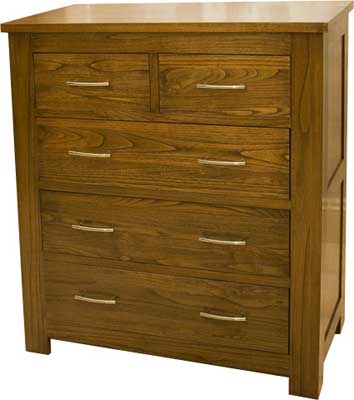 CHEST OF DRAWERS 2 OVER 4 DARK WOOD