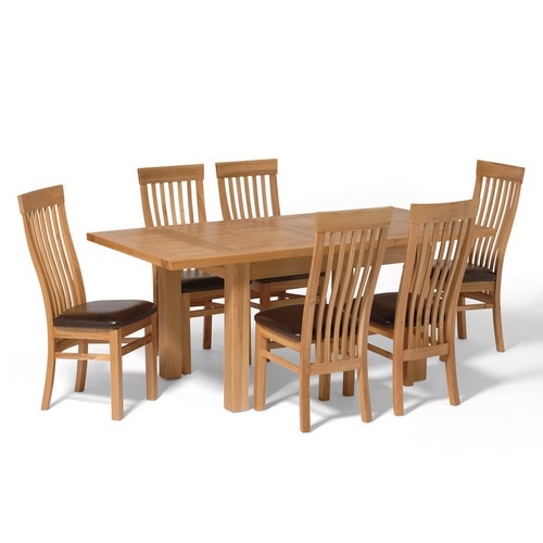Oak Small Dining Set with 6 Shaker